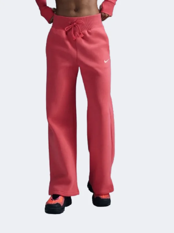 elegant office trousers for women -sporty tops for women -Nike Sportswear Phoenix High Rise Women Lifestyle Pant Aster Pink/Sail