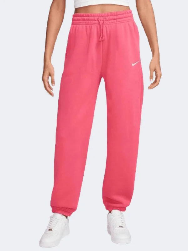 soft knit trousers for women -sleeveless summer tops for women -Nike Sportswear Phoenix Fleece Women Lifestyle Pant Aster Pink/Sail