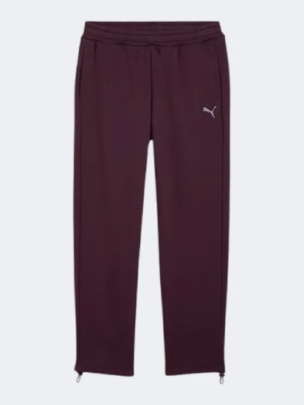 oversized pants for women -draped tops for women -Puma Motion Women Lifestyle Pant Midnight Plum