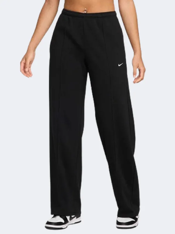 wrinkle-resistant pants for women -modest tops for women -Nike Sportswear Chill Mid Rise Women Lifestyle Pant Black/Sail