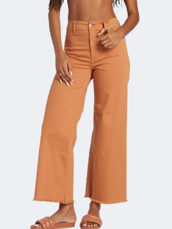 casual lounge pants for women -women's silk tops -Billabong Free Fall Women Lifestyle Pant Toffee Orange