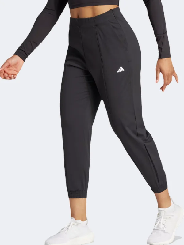 comfortable pants for women -women's tunic tops -Adidas Essential Minimal Branding Women Training Pant Black/White