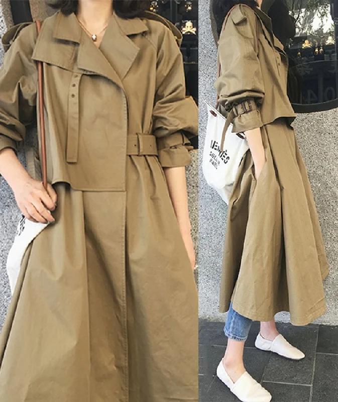 business casual coats for women -everyday tops for women -Fashion slim long outerwear autumn long-sleeved trench coat     S123