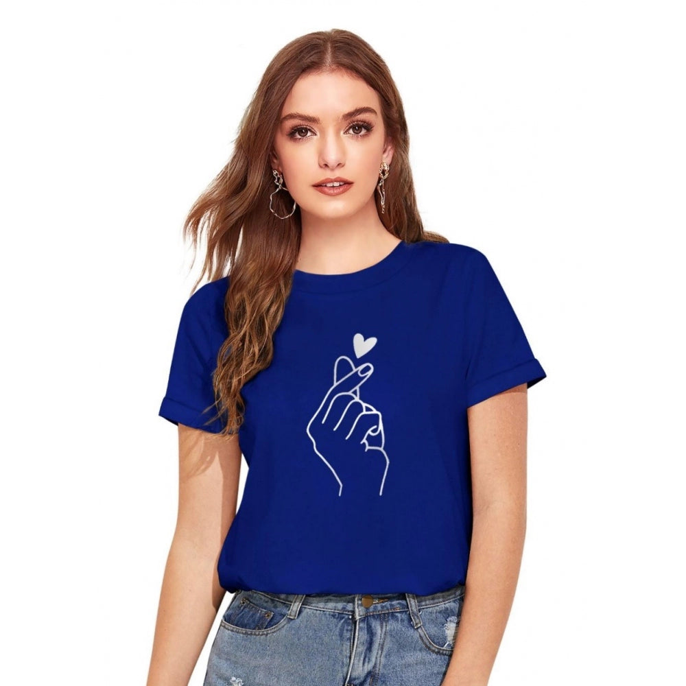 warm tops for women -Generic Women's Cotton Western Wear T-Shirt (Royal Blue)