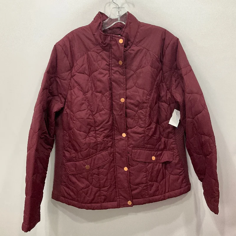 thick winter coats for women -women's mesh tops -Coat Puffer & Quilted By A New Day In Burgundy, Size: Xxl