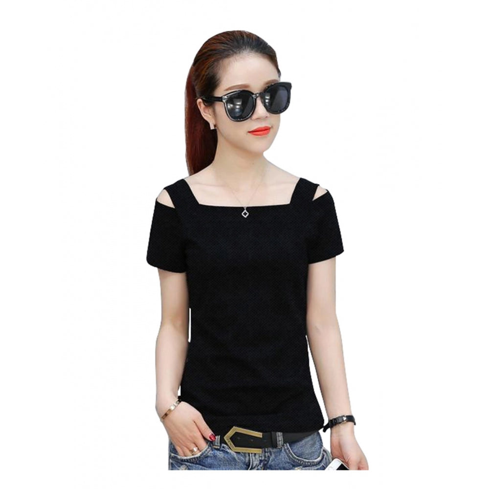 bell sleeve tops for women -Generic Women's Western Wear Hosiery T Shirts (Black)