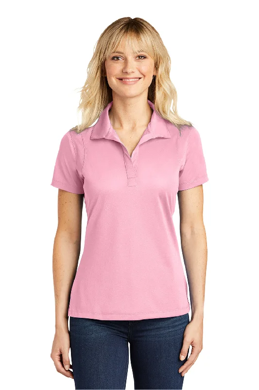 puff sleeve blouses for women -Sport-Tek Womens Sport-Wick Moisture Wicking Short Sleeve Polo Shirt - Light Pink