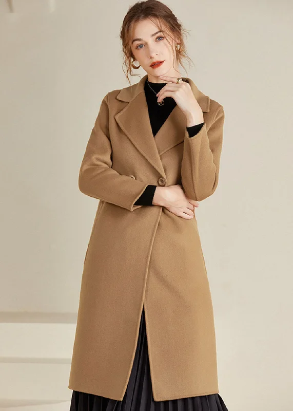 asymmetrical coats for women -wool tops for women -Juliet Two Button Double Face Wool Coat