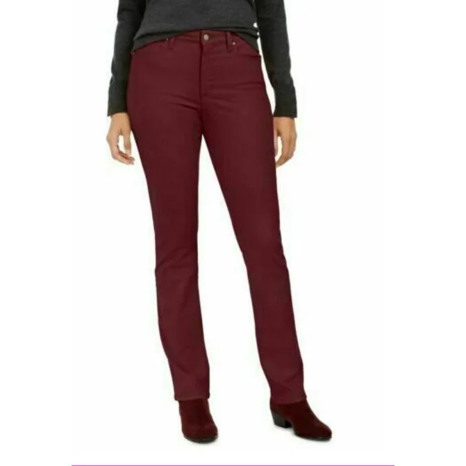 oversized pants for women -draped tops for women -Charter Club Women's Lexington Straight Leg Jeans Wine Size 8