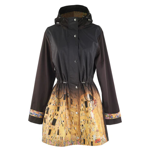 modern trench coats for women -stretchable tops for women -GALLERIA-510114-KLIMT THE KISS RAINCOAT