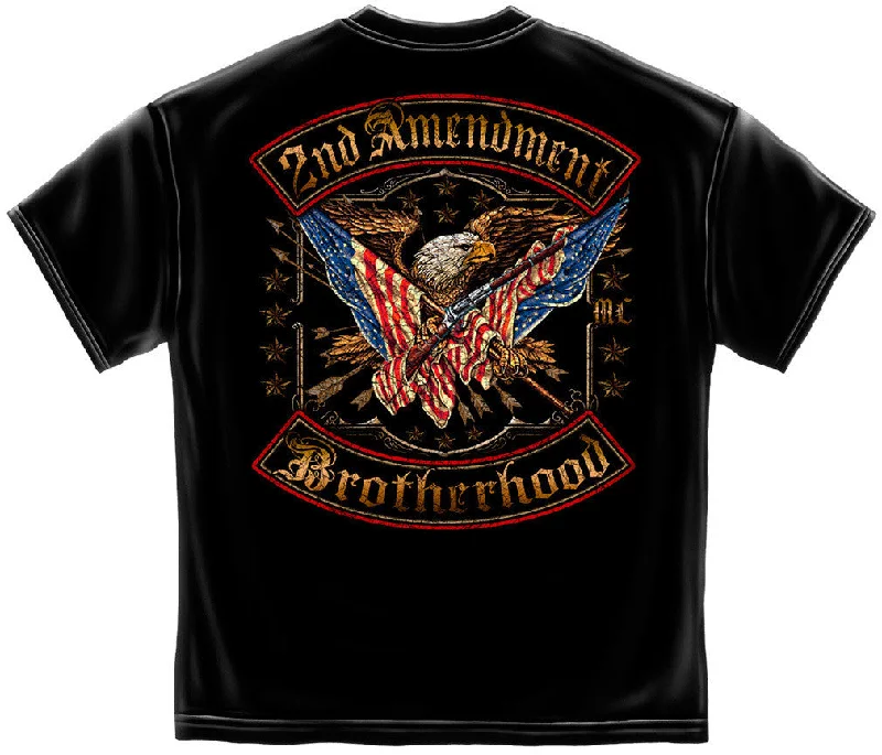 crochet tops for women -2nd Amendment Double Flag Foil T-Shirt #RN2245