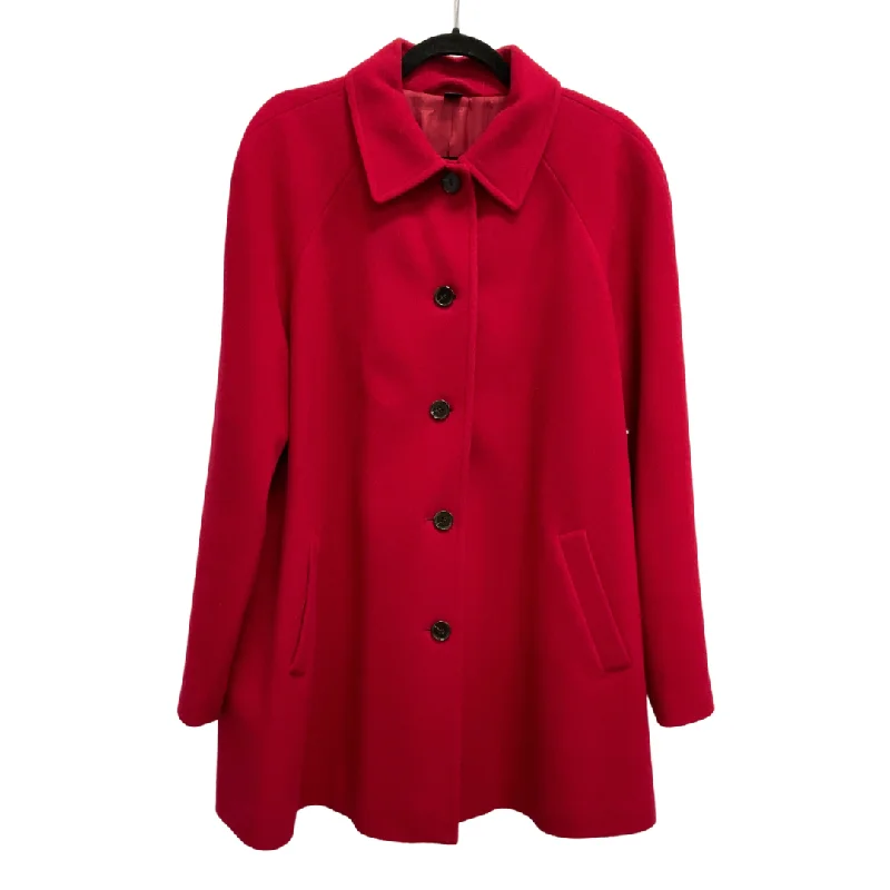 down jackets for women -solid color blouses for women -Coat Peacoat By Lands End In Red, Size: 16