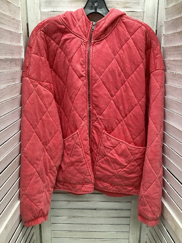 sporty windbreakers for women -silky tops for women -Coat Puffer & Quilted By Wild Fable In Red, Size: M