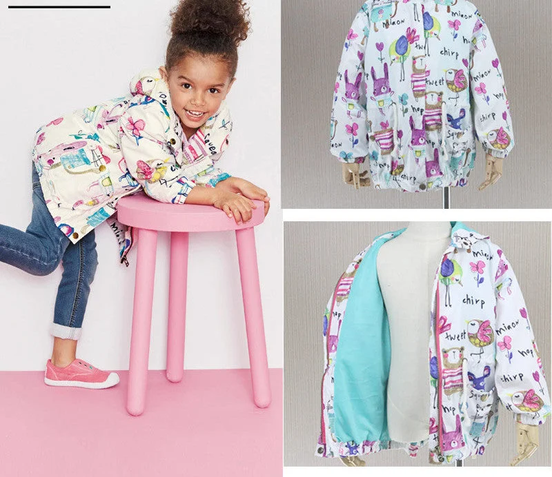 everyday coats for women -bell sleeve tops for women -Spring Girls Clothing Fashion Girls Printing Full Sleeve Jackets Outerwear Toddler Girls Hooded Coats