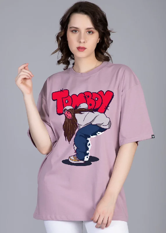 soft knitted blouses for women -Tomboy Women Oversized T-Shirt | Shop Now | Pronk