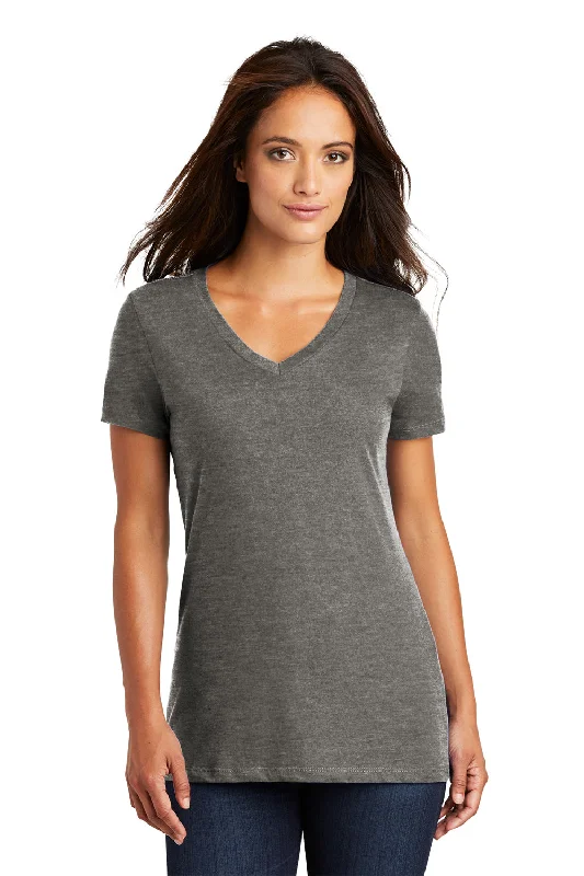 sleeveless tops for women -District Womens Perfect Weight Short Sleeve V-Neck T-Shirt - Heather Charcoal Grey