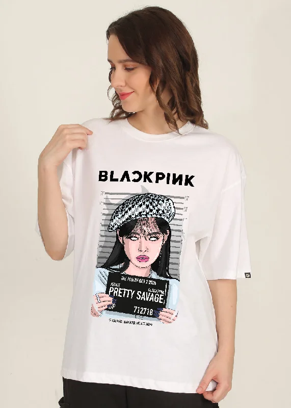 women's fitted tops -Blackpink Women Oversized T-Shirt | Shop Now | Pronk