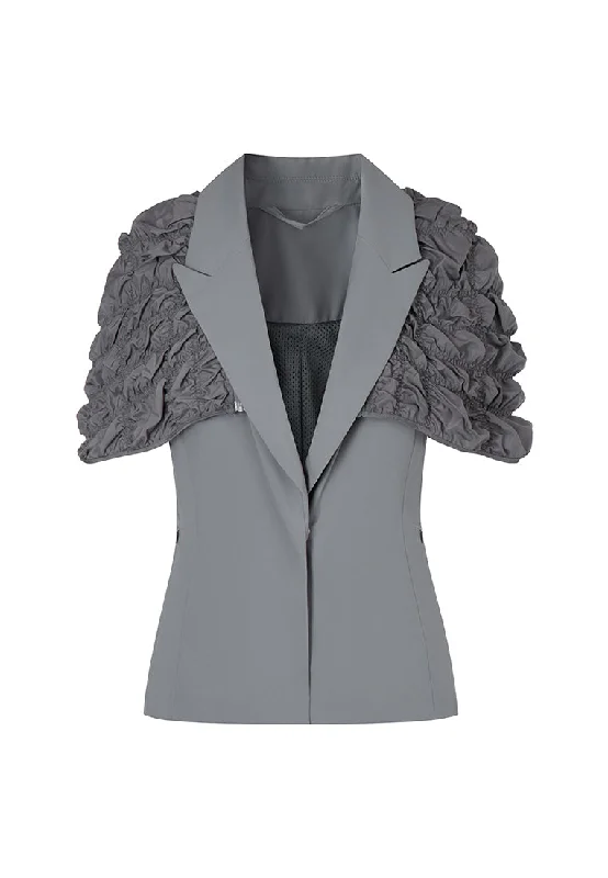 women's leather jackets -button-up shirts for women -Darcy Cropped Waistcoat with Removable AP Signature Square Cape