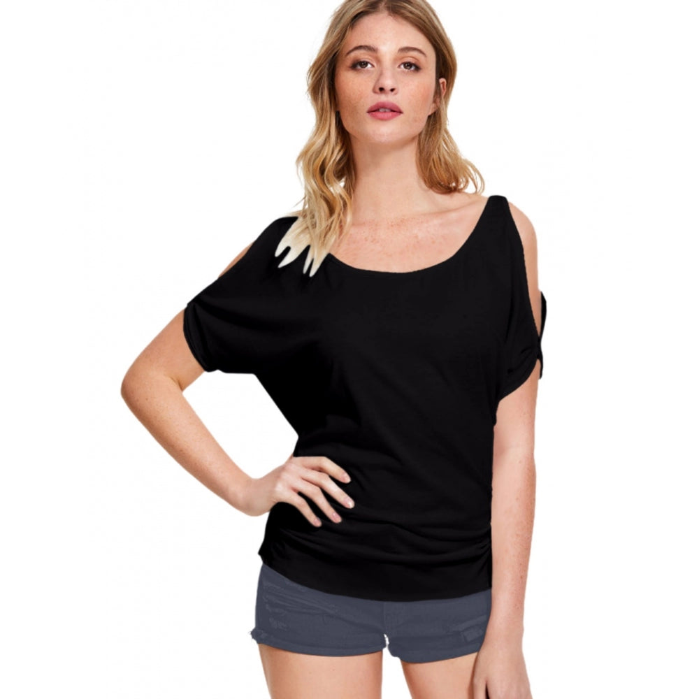 women's party tops -Generic Women's Western Wear Hosiery T Shirts (Black)