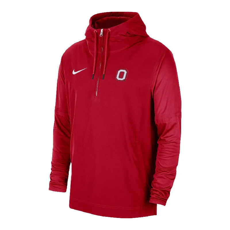 sleeveless coats for women -women's satin blouses -Ohio State Buckeyes Nike 1/4 Zip Hooded Scarlet Jacket