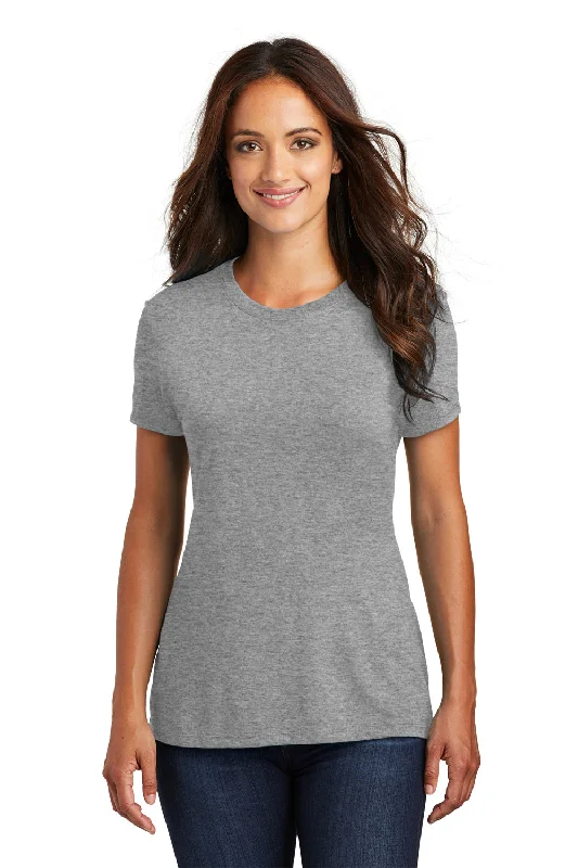 sheer tops for women -District Womens Perfect Tri Short Sleeve Crewneck T-Shirt - Grey Frost