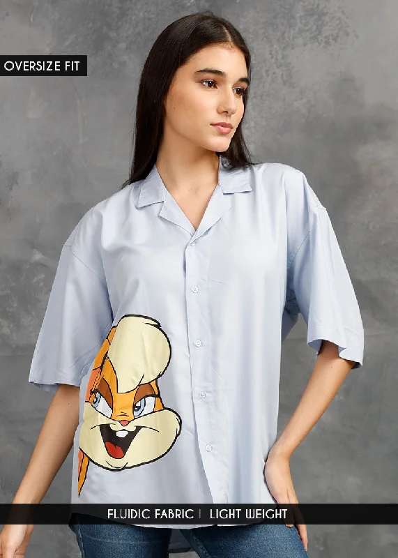 women's summer blouses -Lola Bunny Womens Fluidic Oversized Shirt