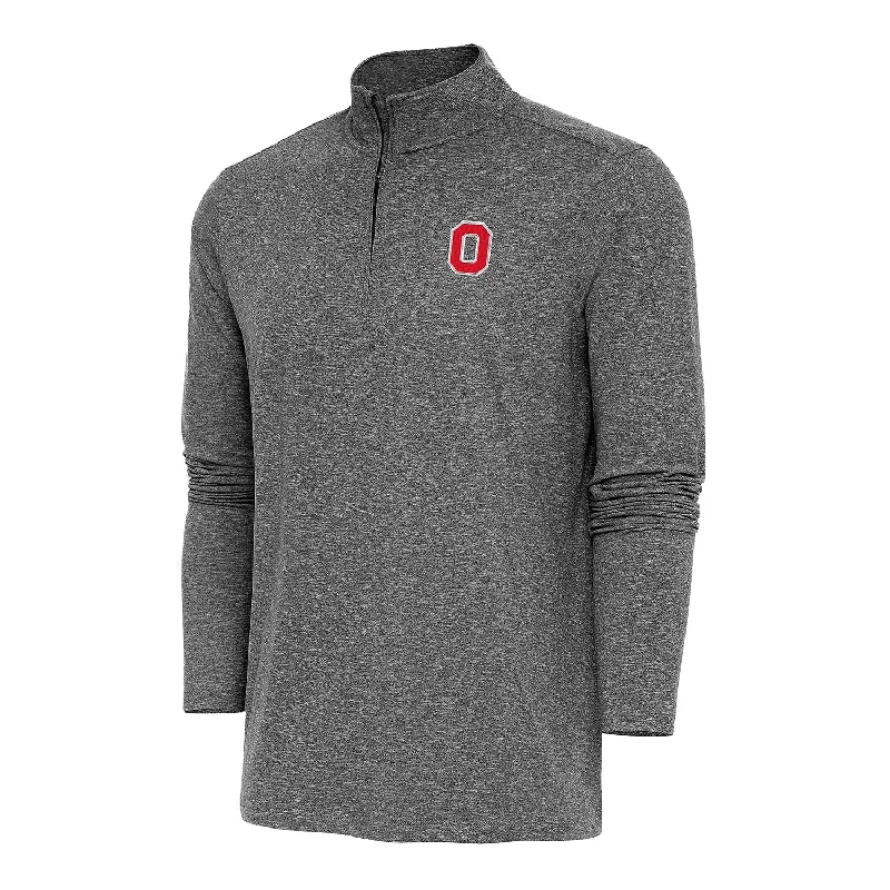 elegant capes for women -printed shirts for women -Ohio State Buckeyes Hunk 1/4 Zip Heather Black Pullover Jacket