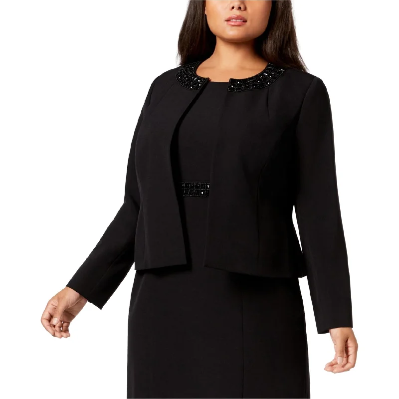 lightweight cashmere coats for women -sleeveless summer tops for women -Kasper Womens Embellished-Collar Blazer Jacket