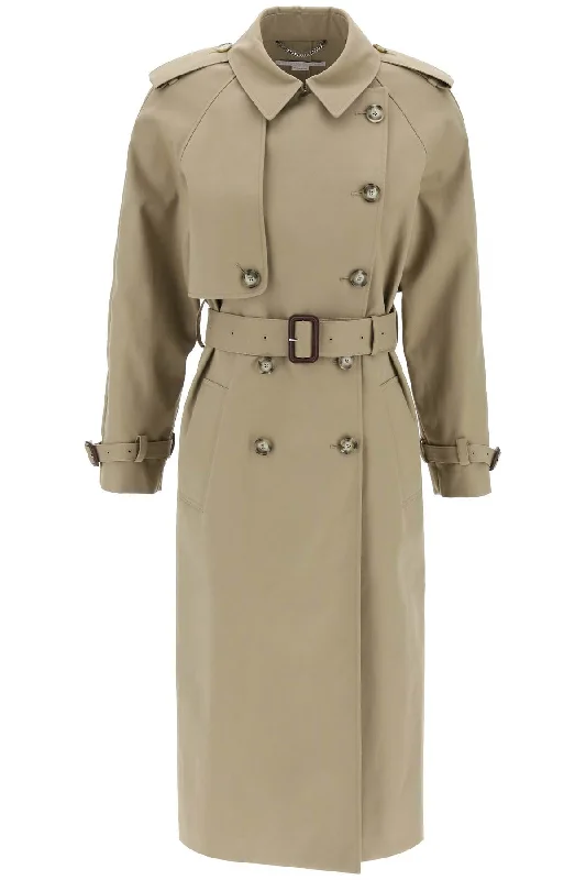 belted trench coats for women -women's off-shoulder tops -Stella Mccartney Women's Sustainable Cotton Double-Breasted Trench