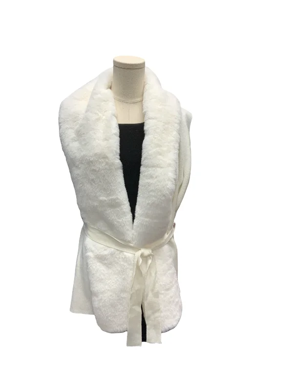 warm winter coats for women -stylish tops for ladies -NWT Liz Claiborne Faux Fur Vest White M