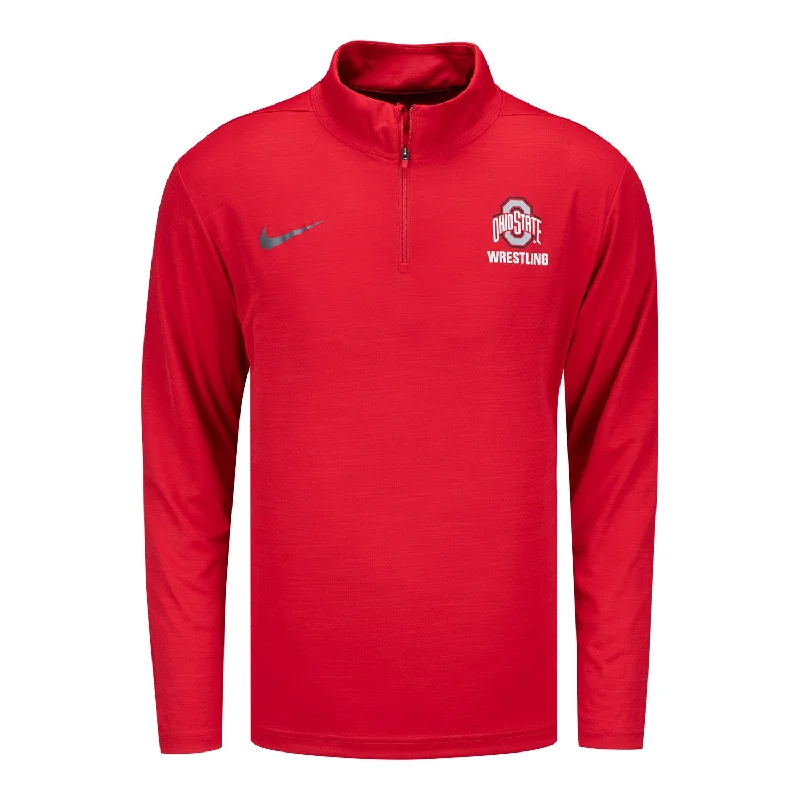 soft shell jackets for women -women's ribbed tops -Ohio State Buckeyes Nike Wrestling 1/4 Zip Scarlet Jacket