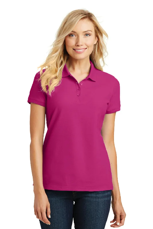 casual women's tops -Port Authority Womens Core Classic Short Sleeve Polo Shirt - Azalea Pink