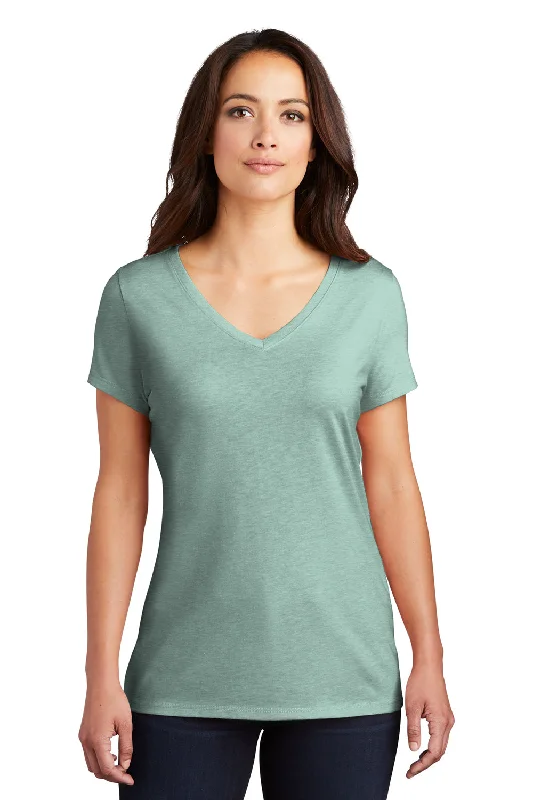 business casual blouses for women -District Womens Perfect Tri Short Sleeve V-Neck T-Shirt - Heather Dusty Sage