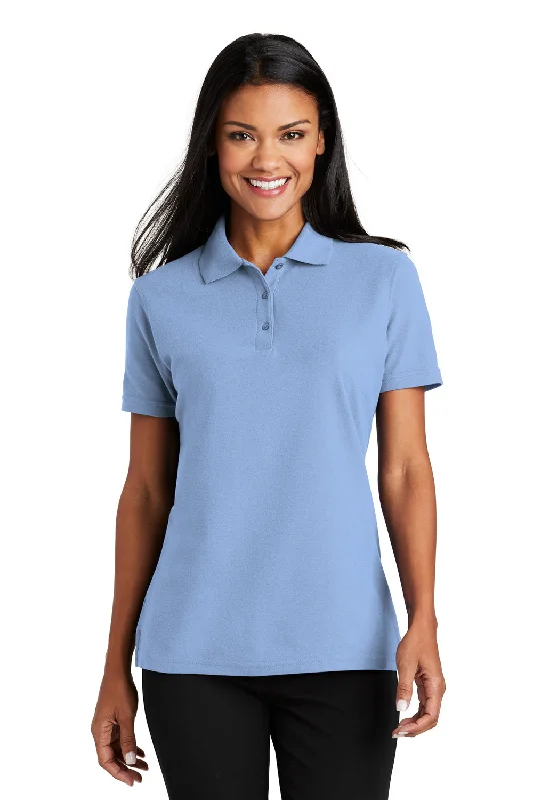 cute tops for women -Port Authority Womens Moisture Wicking Short Sleeve Polo Shirt - Light Blue - Closeout