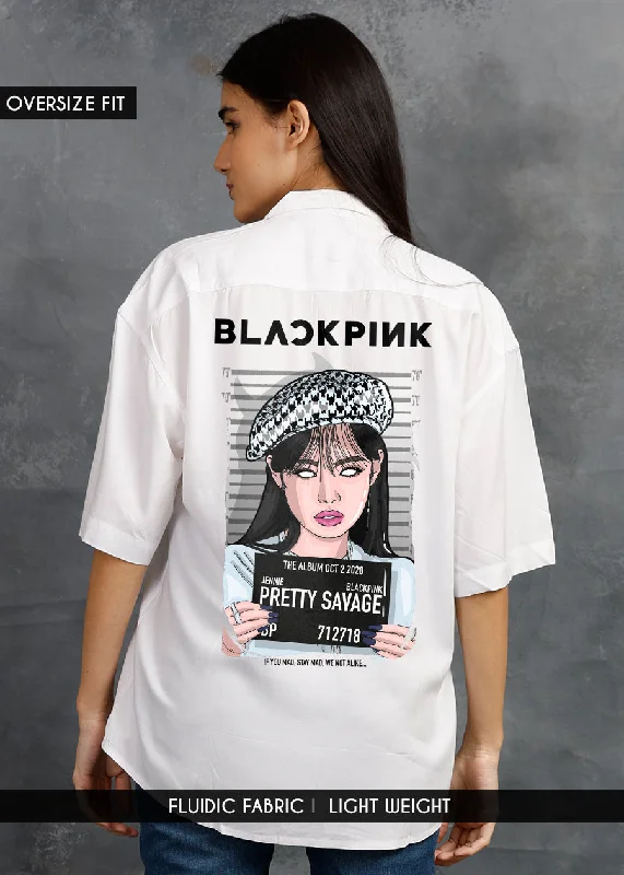 sporty tops for women -Blackpink Womens Fluidic Oversized Shirt