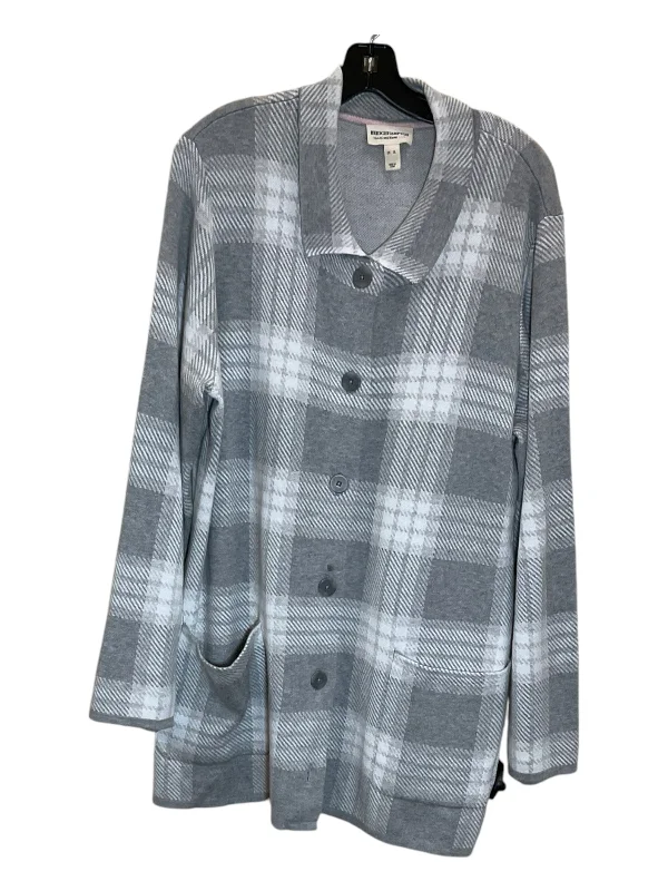 loose trench coats for women -casual oversized tops for women -Coat Other By Isaac Mizrahi Live Qvc In Grey & White, Size: Xl