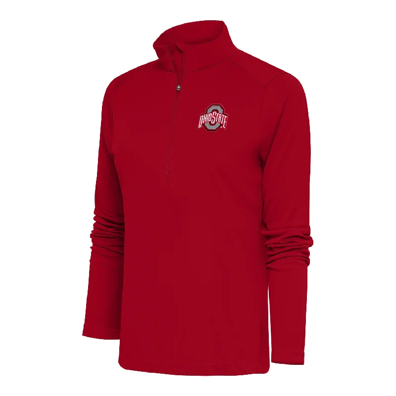 travel jackets for women -ribbed tank tops for women -Ladies Ohio State Buckeyes 1/2 Zip Tribute Scarlet Jacket