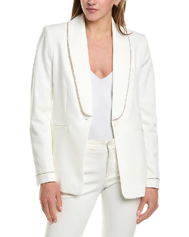 travel jackets for women -ribbed tank tops for women -Elie Tahari Rhinestone Trim Blazer