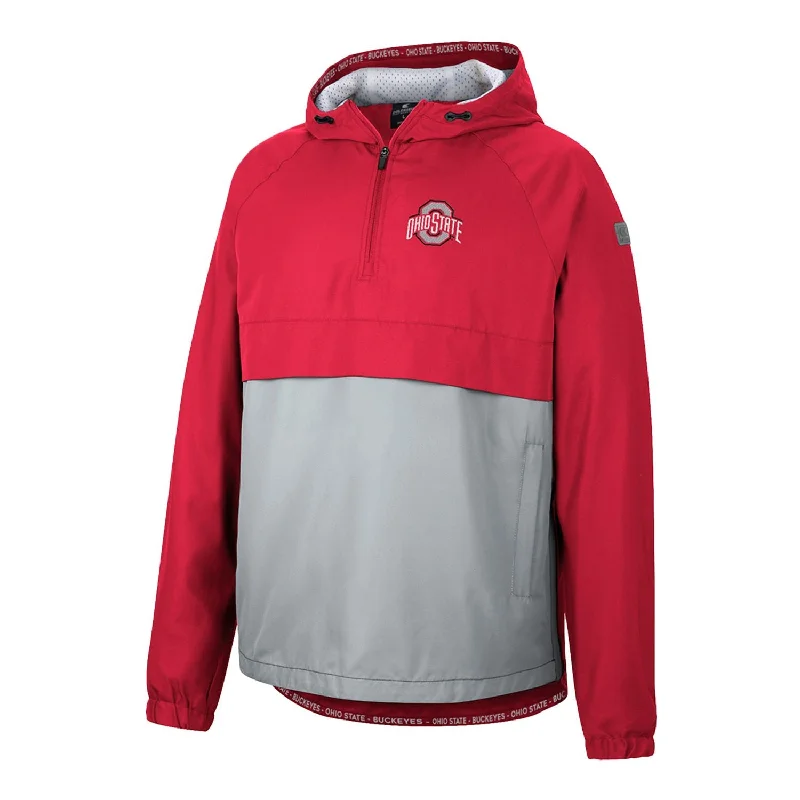 minimalist coats for women -women's pleated tops -Ohio State Buckeyes 1/4 Zip Two Tone Jacket