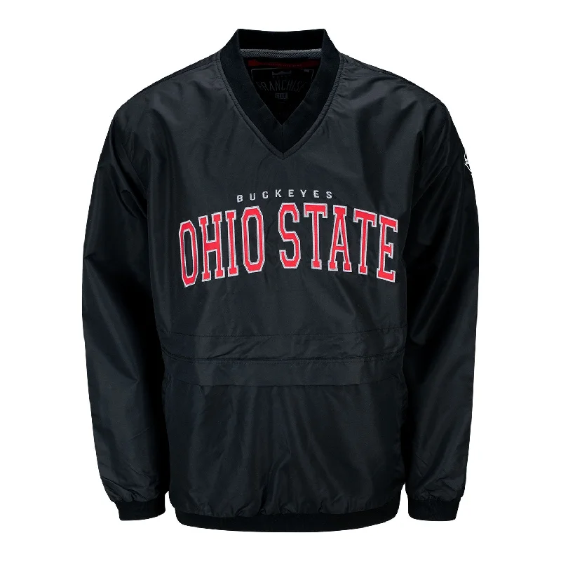 women's wool coats -trendy women's shirts -Ohio State Buckeyes Wordmark Black Pullover Jacket