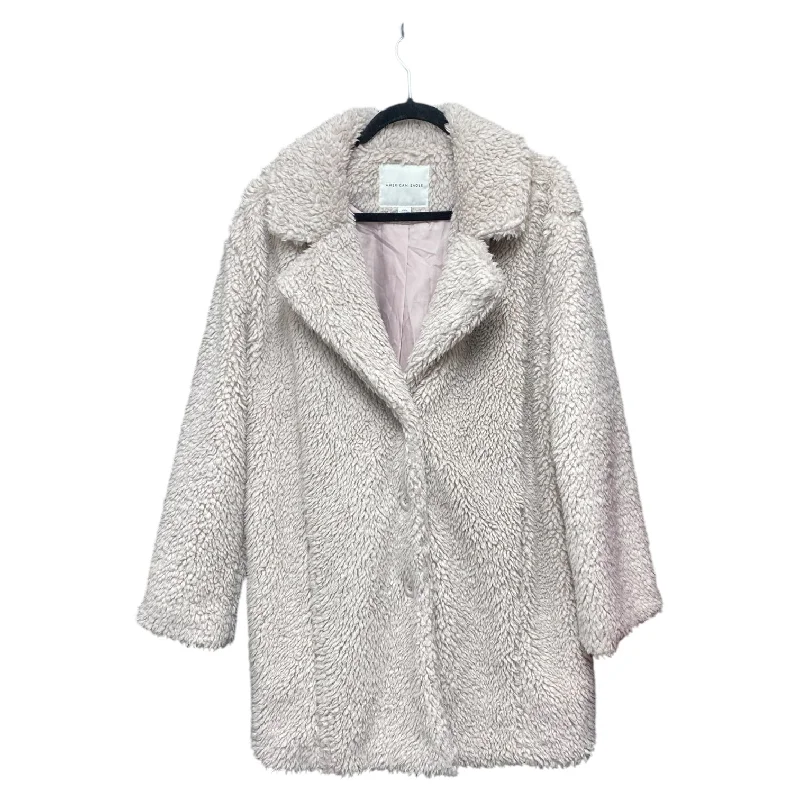 velvet coats for women -women's halter tops -Coat Faux Fur & Sherpa By American Eagle In Pink, Size: M