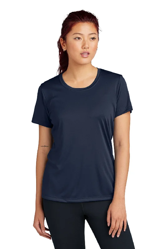 women's ruffle tops -Sport-Tek Womens Competitor Moisture Wicking Short Sleeve Crewneck T-Shirt - True Navy Blue