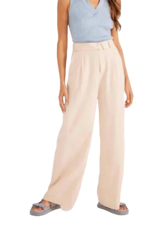 urban style pants for women -high-neck tops for women -Faro Straight Leg Pants In Crema