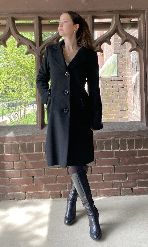 slim fit coats for women -women's party tops -Mary Equestrian Style Coat - 50% Cashmere & Wool Blend