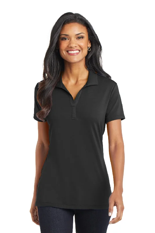 women's tunic tops -Port Authority Womens Cotton Touch Performance Moisture Wicking Short Sleeve Polo Shirt - Black