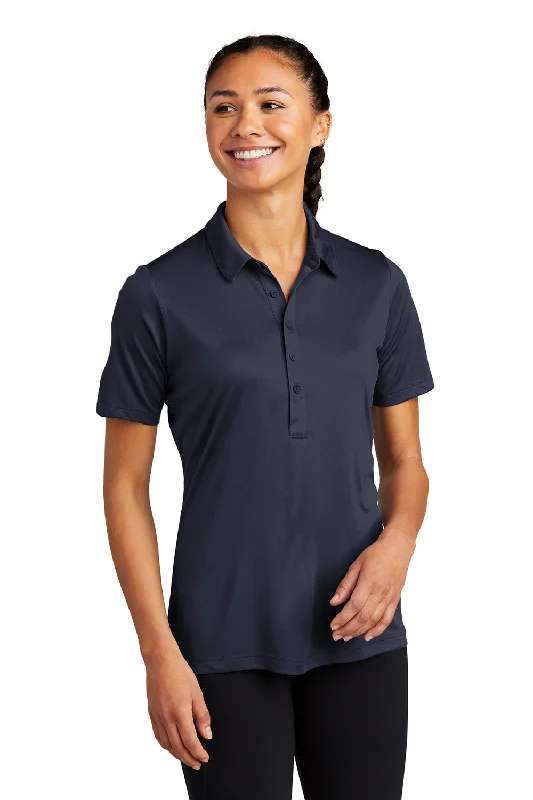 crop tops for women -Sport-Tek Womens Moisture Wicking Short Sleeve Polo Shirt - True Navy Blue