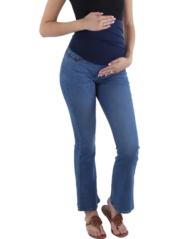 lightweight pants for women -women's ruffle tops -Womens High Rise Maternity Bootcut Jeans