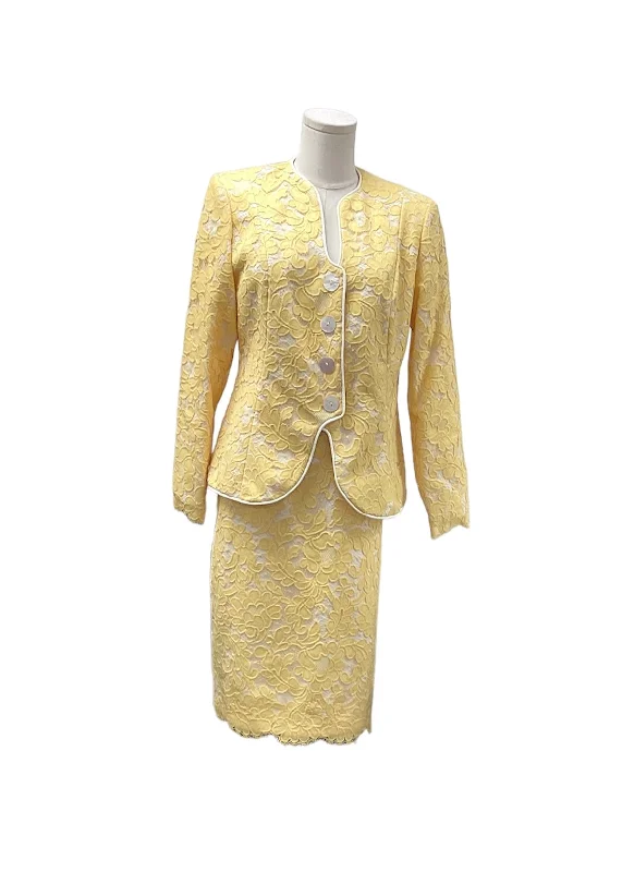 autumn jackets for women -women's ruffle tops -Sully Bonnelly Women's Suit Yellow L/12