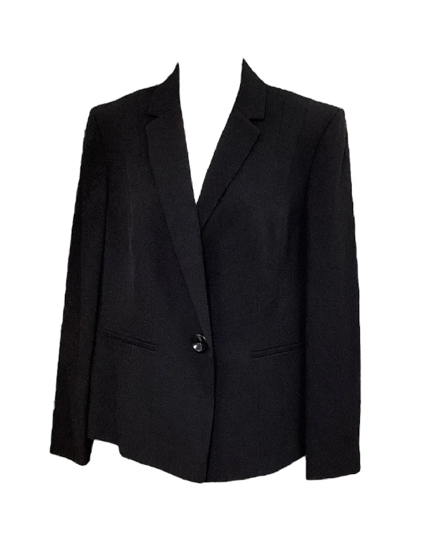 belted trench coats for women -women's off-shoulder tops -NWT Kasper Women's Blazer Black 12