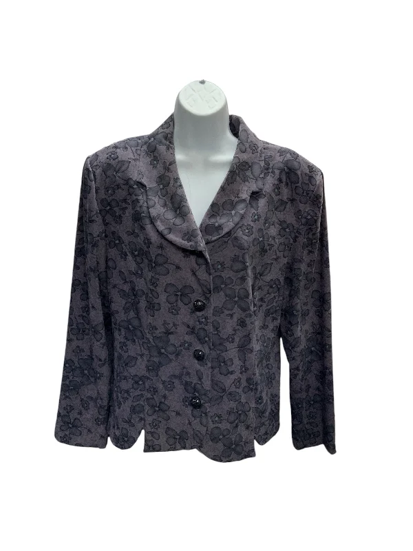 faux suede coats for women -asymmetrical tops for women -Leslie Fay Women's Jacket Purple 16